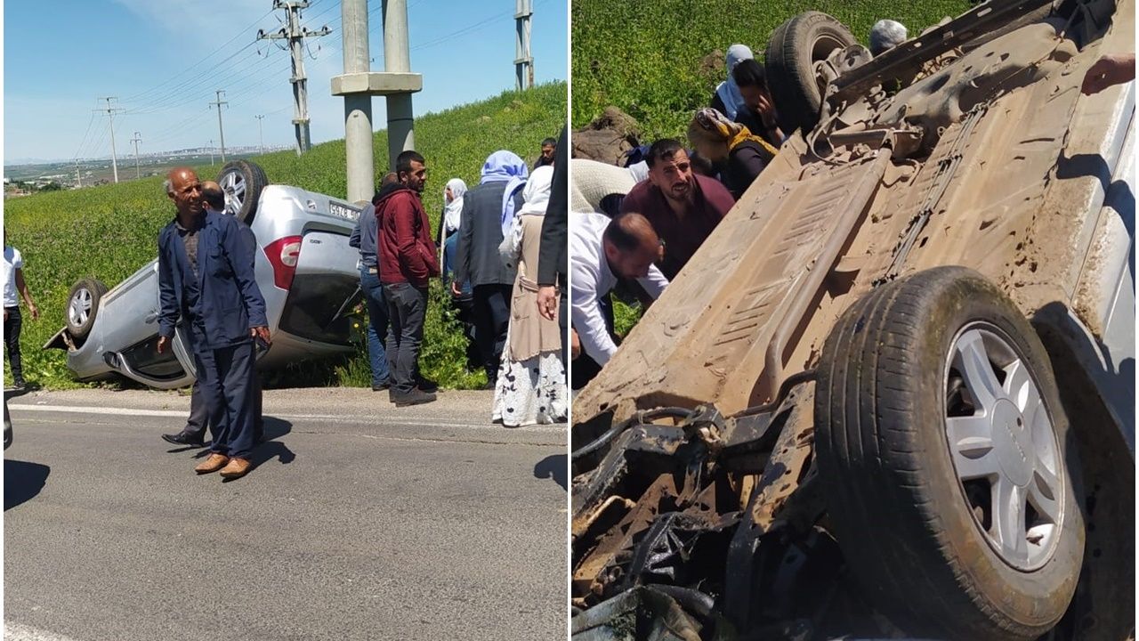 Çınar’da otomobil takla attı: 1’i ağır 3 yaralı