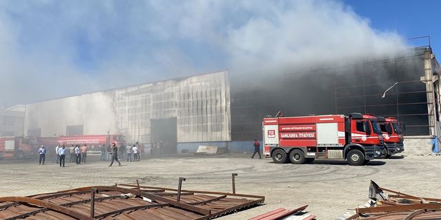 Urfa'da geri dönüşüm fabrikasında yangın